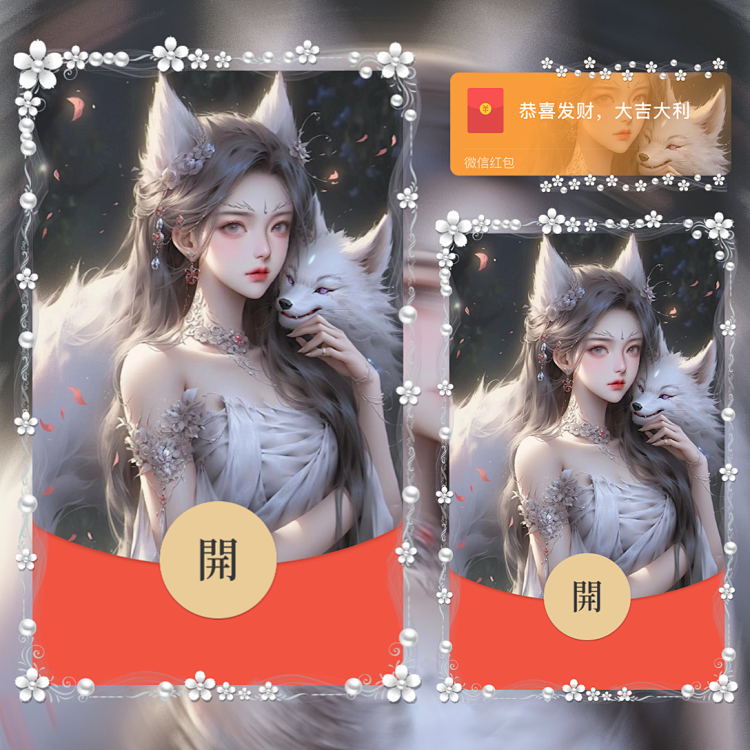 【红包封面】九尾小狐仙/la